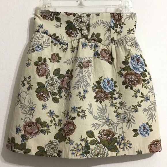 MAXRIENY Floral High Waist Mini Skirt Size Small - Picture 1 of 12